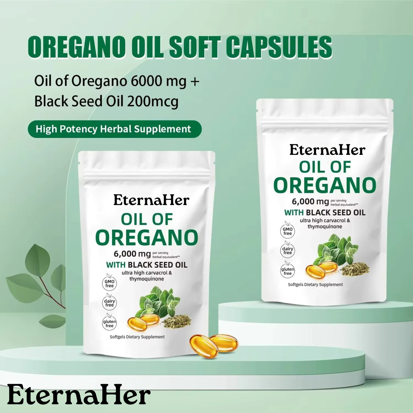 Oregano Oil with Black Seed Oil - 60 softgels