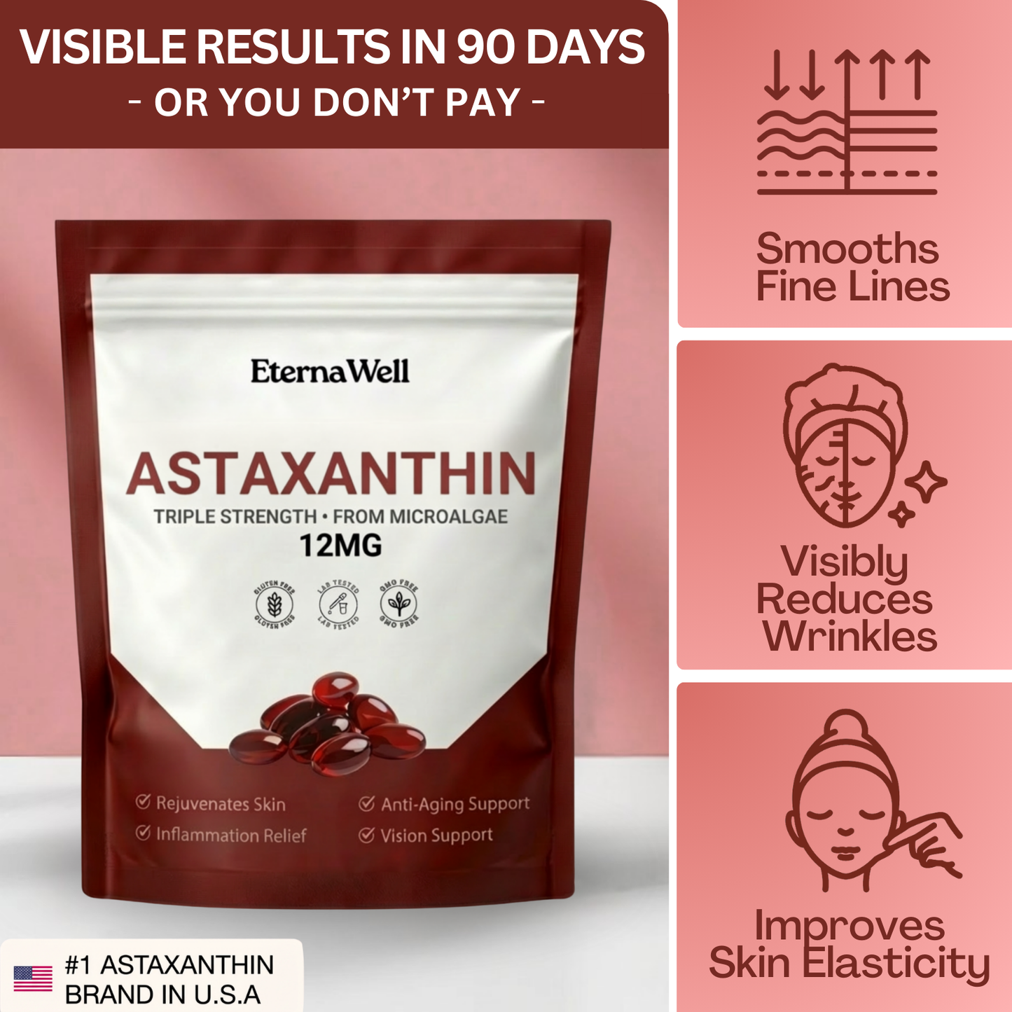 Astaxanthin Softgels for Wrinkles